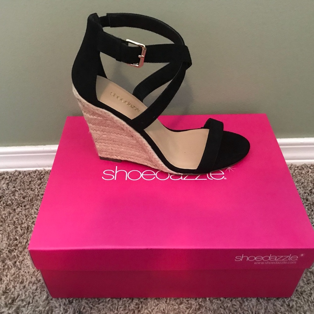 Black wedge sandal
